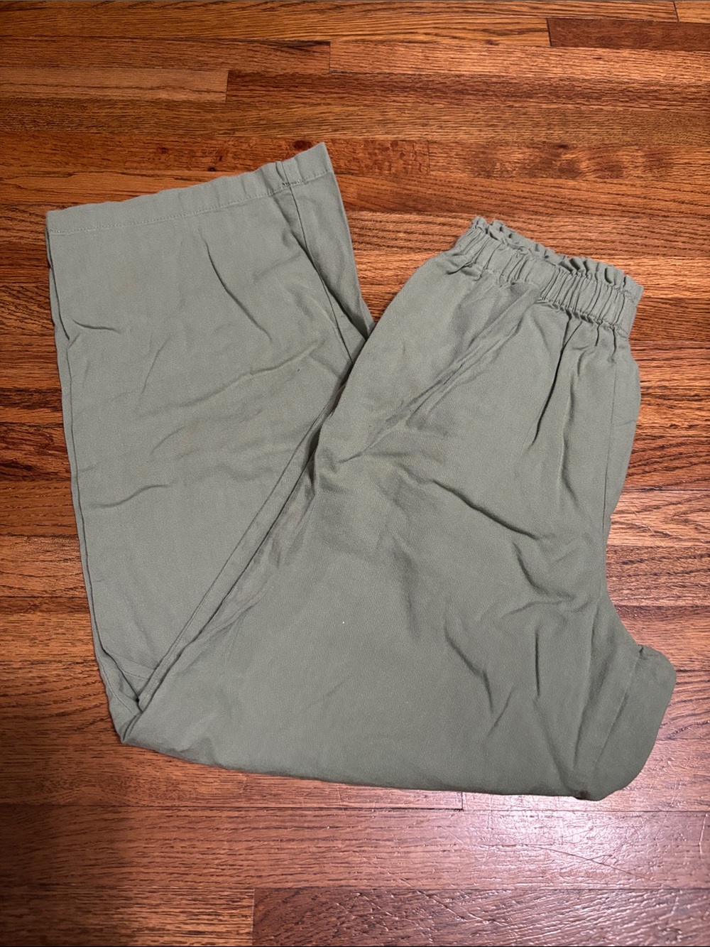 Joe Fresh girls wide leg linen style pants green size L 10-12